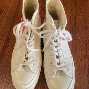 Comme Des Garcons PLAY White x Converse Chuck Taylor All Star 70 Hi (M9/W11) VGU